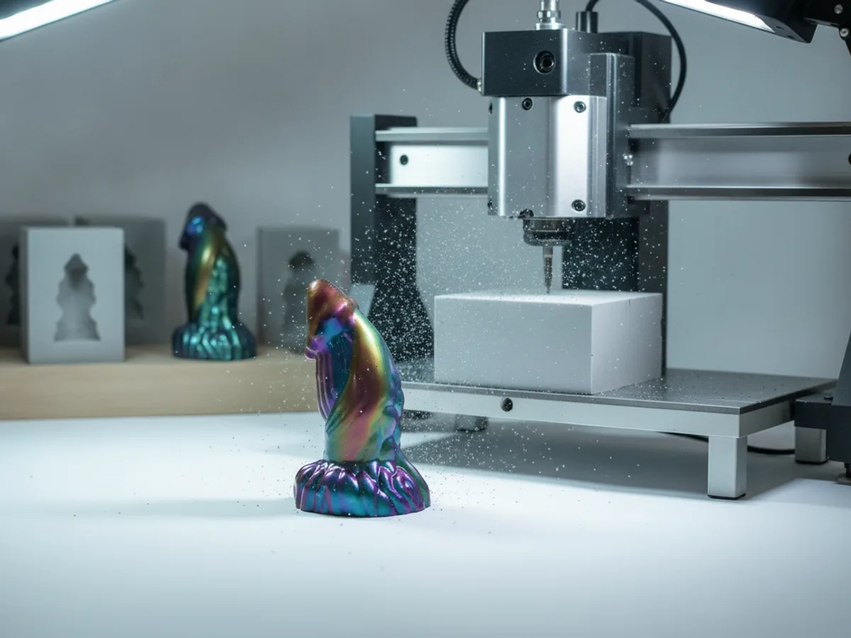 CNC-Fräse bearbeitet einen Formenblock in der Werkstatt